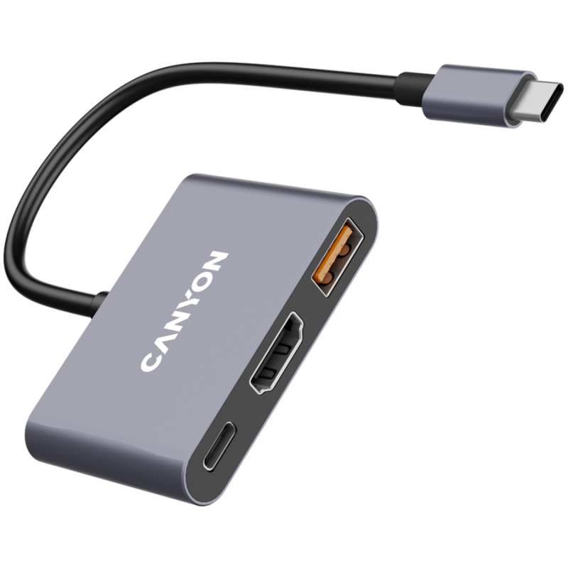 USB Hub CANYON DS-4, USB-C, siv