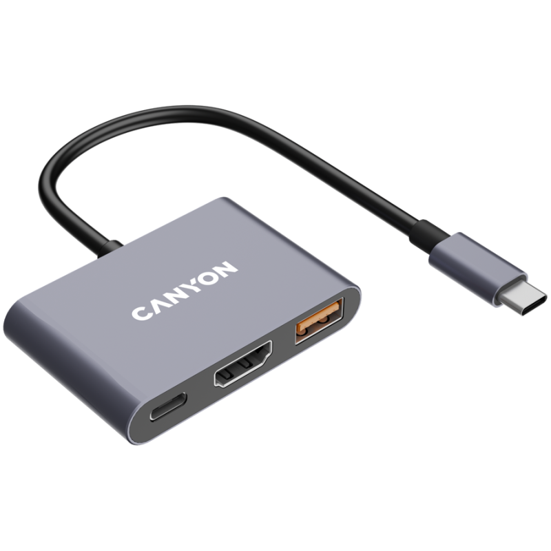 USB Hub CANYON DS-4, USB-C, siv