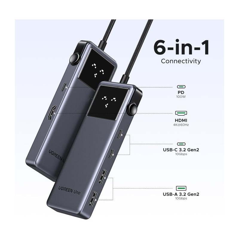 Priklopna postaja Ugreen Uno 6v1, USB-C