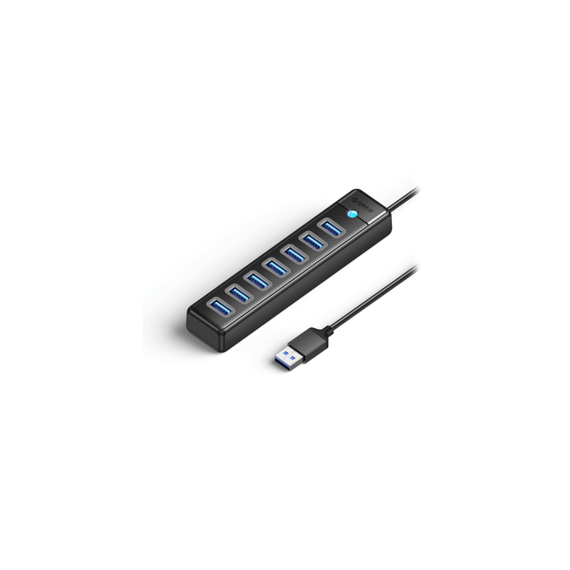 USB Hub ORICO PW7U-U3, USB 3.0, 1m, črn