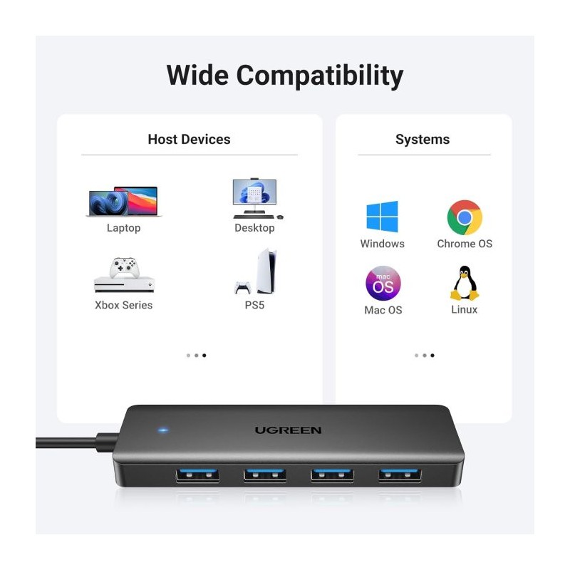 Hub Ugreen 25851, 4-portni, USB 3.0