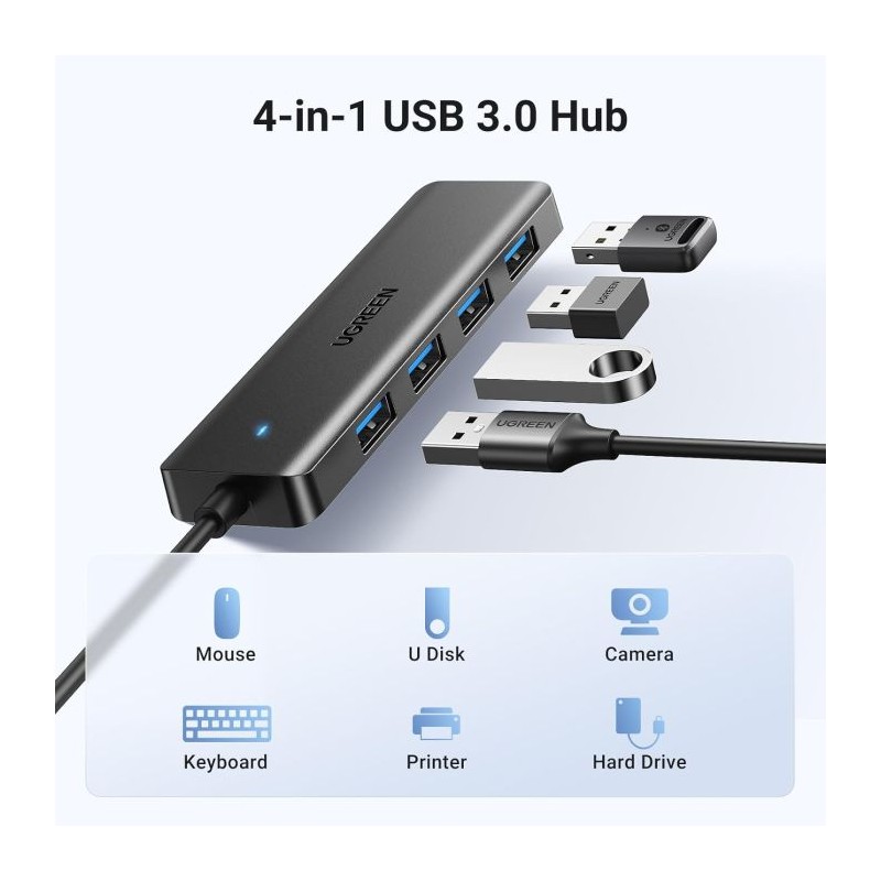 Hub Ugreen 25851, 4-portni, USB 3.0