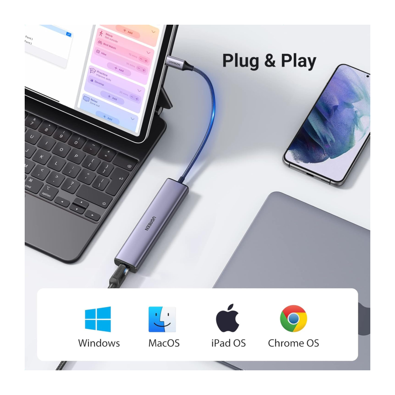 Hub Ugreen 60600, 4-v-1, USB-C