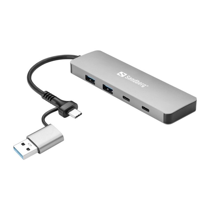 Hub Sandberg 136-64, 4-portni, USB-C/A
