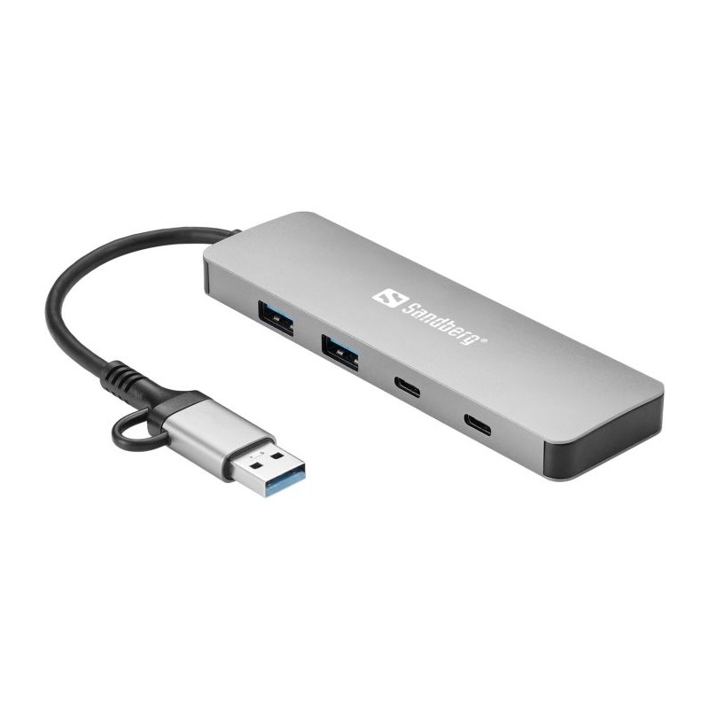 Hub Sandberg 136-64, 4-portni, USB-C/A