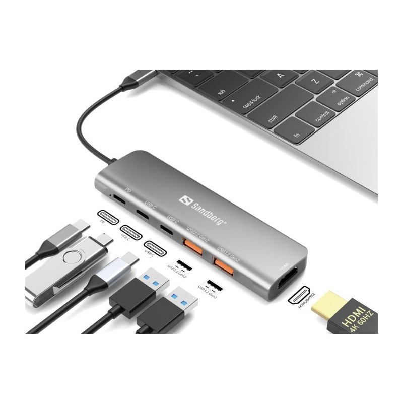 Priklopna postaja Sandberg 136-65, 6-v-1, USB-C