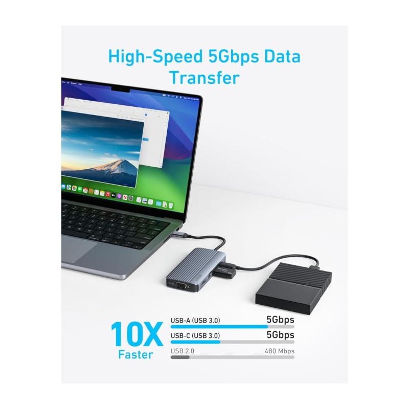 Hub Anker A83790A2,  8-v-1, USB-C