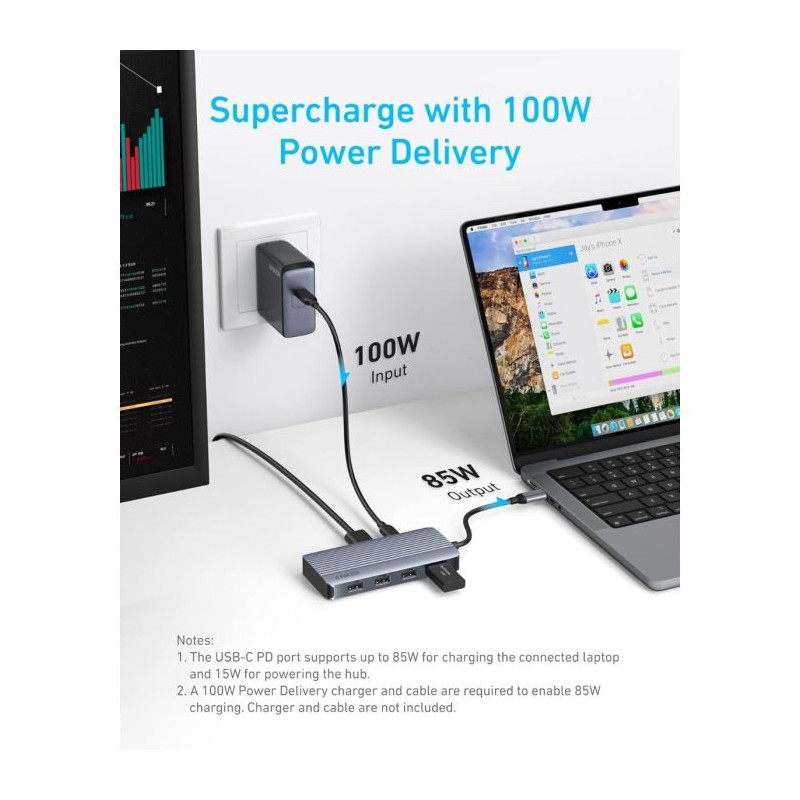 Hub Anker A83740A2, 7-v-1, USB-C