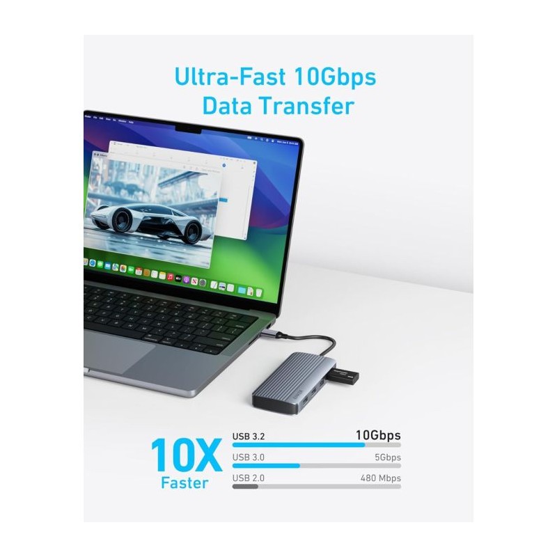 Hub Anker A83740A2, 7-v-1, USB-C