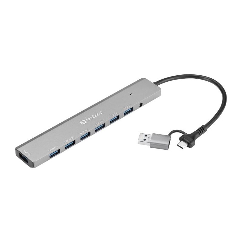 Hub Sandberg 136-66, 7-port, USB-C/A