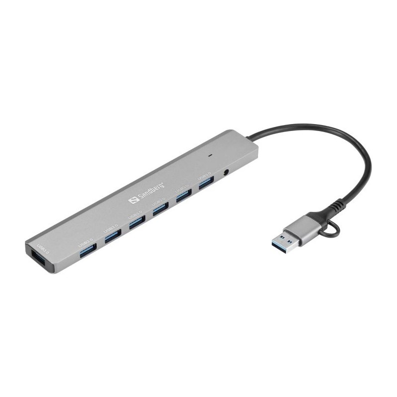 Hub Sandberg 136-66, 7-port, USB-C/A