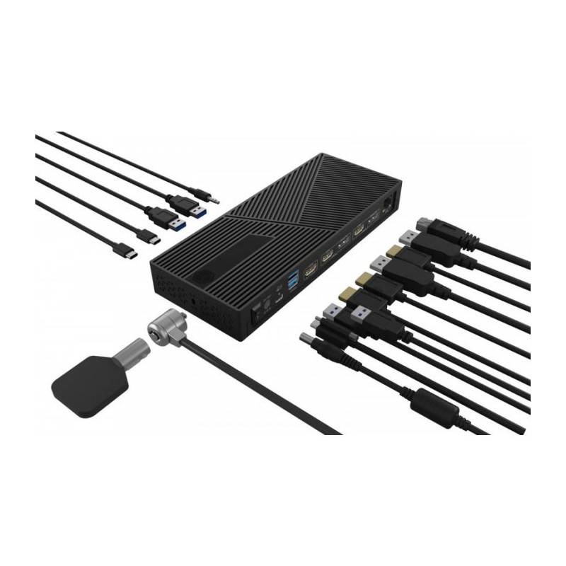 Priklopna postaja Icy Box IB-DK2246AC, 11-v-1, USB-C, z DisplayLink