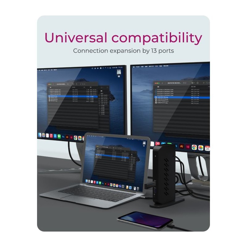 Priklopna postaja Icybox IB-DK2252AC 12-in-1, USB-C/A