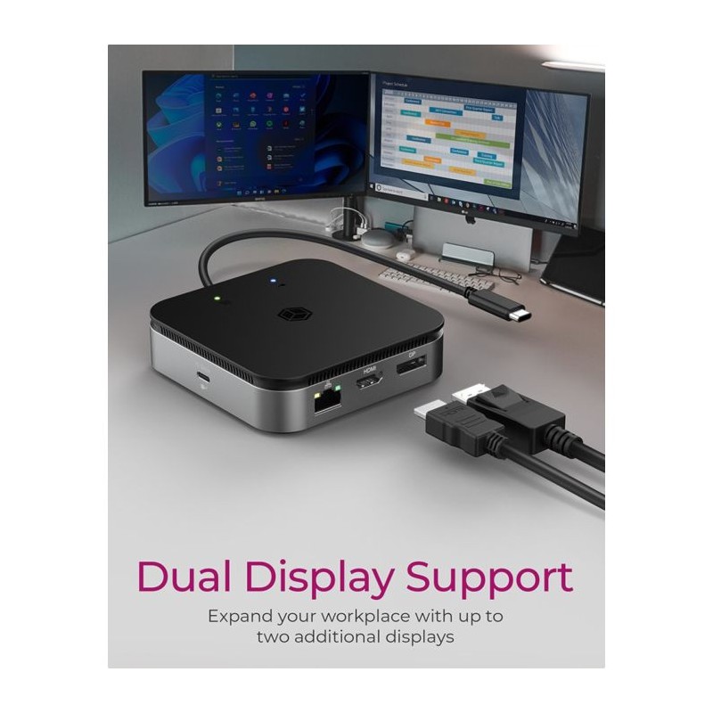 Priklopna postaja Icy Box IB-DK408-C41, 7-v-1, USB 4.0