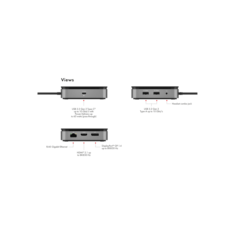 Priklopna postaja Icy Box IB-DK408-C41, 7-v-1, USB 4.0