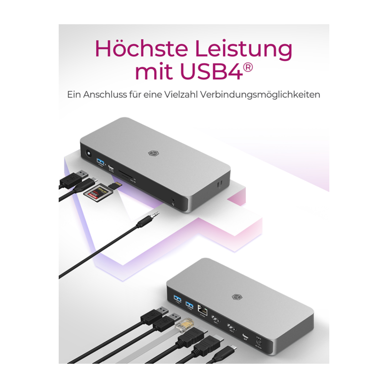 Priklopna postaja IcyBox IB-DK2880-C41, USB4 Type-C