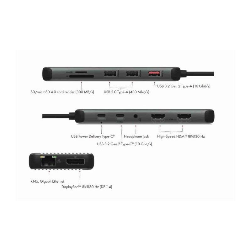 Priklopna postaja IcyBox IB-DK4060-CPD, 12-v-1, USB-C