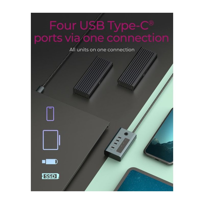 Hub IcyBox IB-HUB1454-C31, 4-port, USB-C 3.2