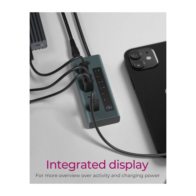 Hub IcyBox IB-HUB1457-C31, 7-port, USB-C 3.2