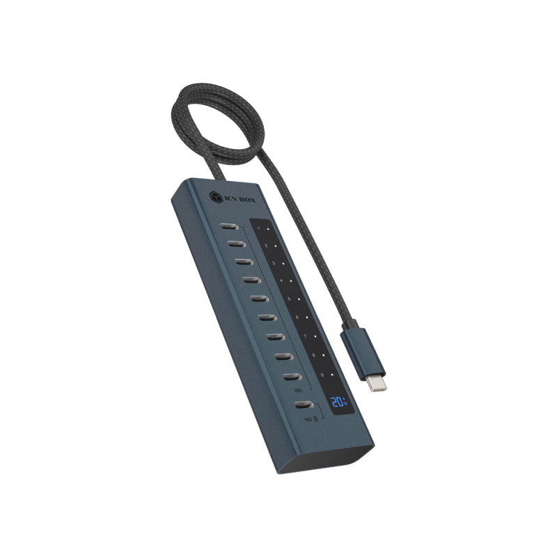 Hub IcyBox IB-HUB1450-C31, 10-portni, USB-C 3.2