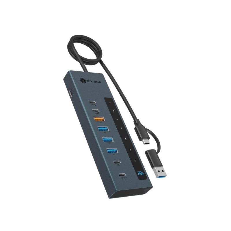 Hub IcyBox IB-HUB1743-CPD, 9-v-1, USB-C/A
