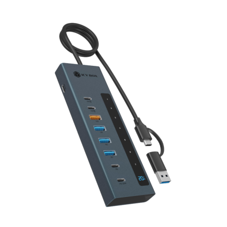 Hub IcyBox IB-HUB1743-CPD, 9-v-1, USB-C/A