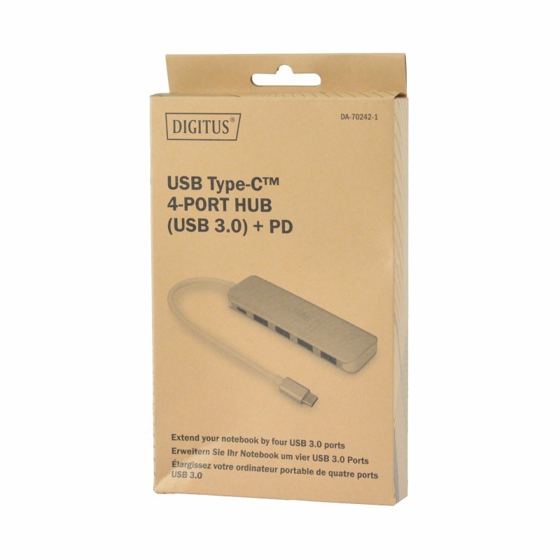 USB Hub Digitus USB 3.0 4xA + TipC srebrn