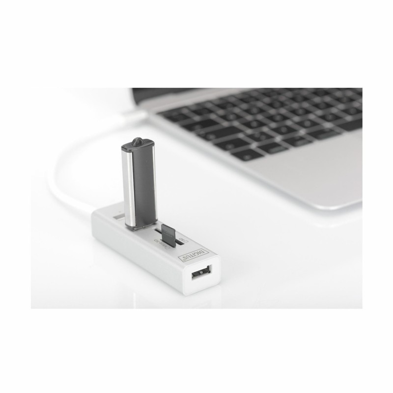 USB Hub Digitus DA-70243, USB-A 2.0 + Tip-C + čitalec kartic