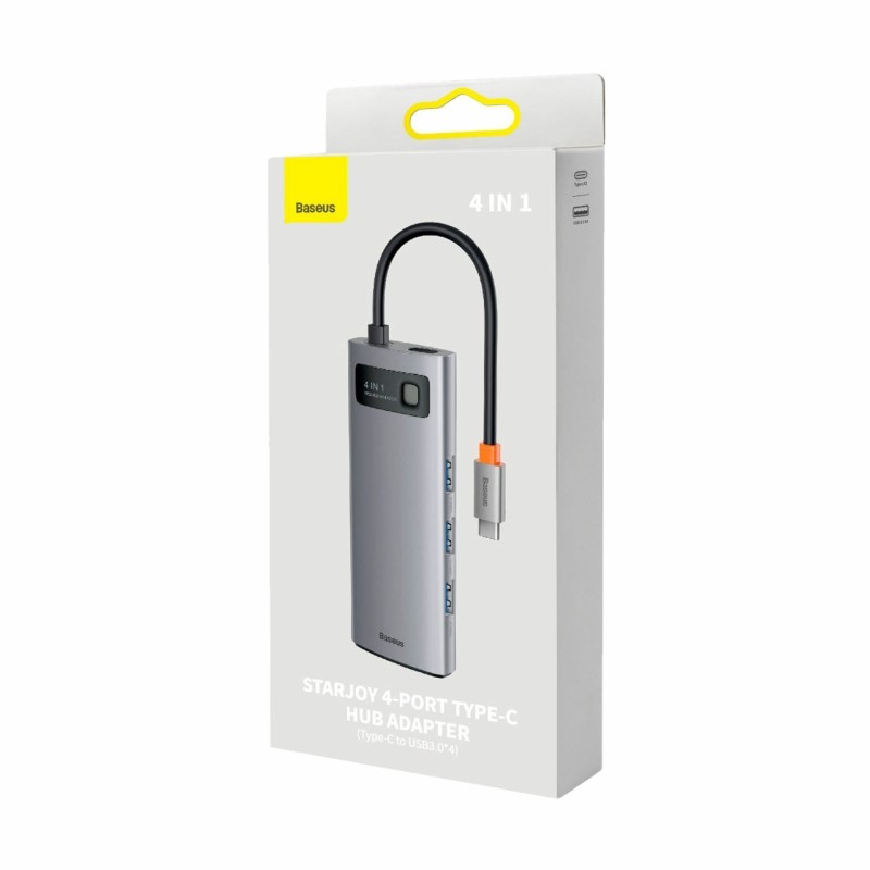 USB Hub Baseus USB TipC 4xTipA srebrn