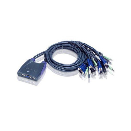 Preklopnik 4:1 mini VGA/USB/AUDIO s kabli CS64US Aten