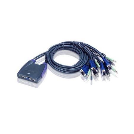 Preklopnik 4:1 mini VGA/USB/AUDIO s kabli CS64US Aten