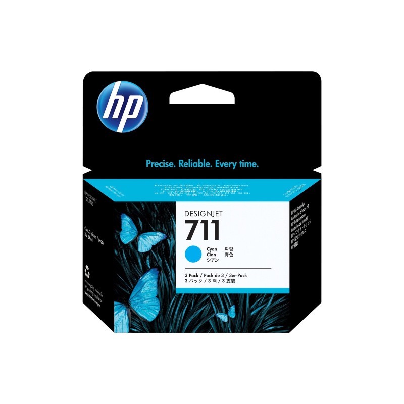 Črnilo HP CZ134A (711), 3-pack, 29 ml, cyan