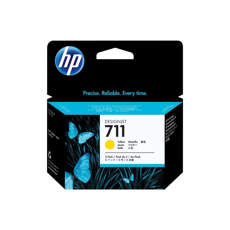 Črnilo HP CZ136A (711), 3-pack, 29 ml, rumena