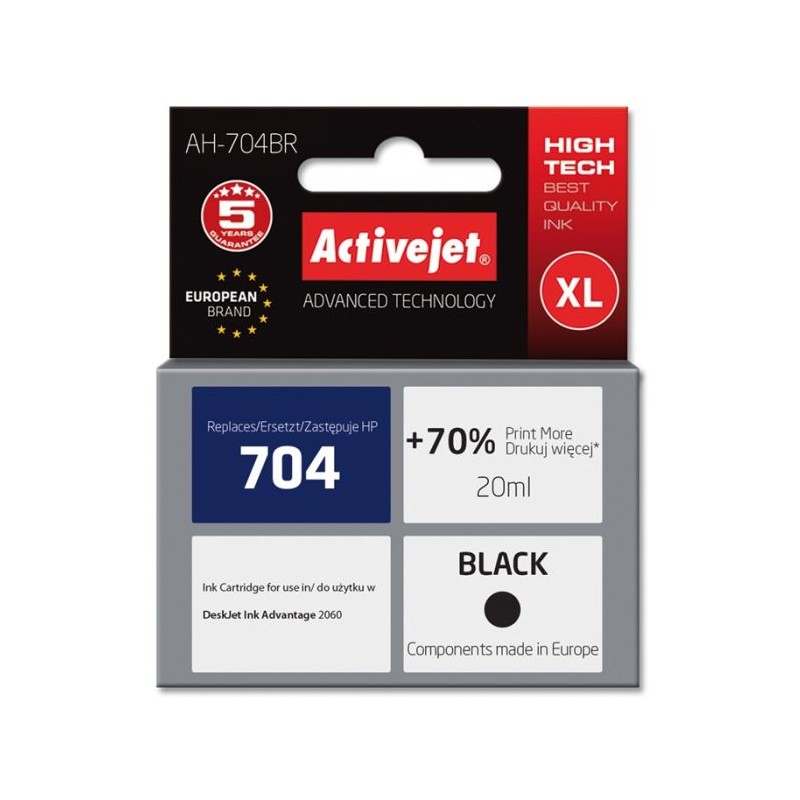ActiveJet črno črnilo HP CN692AE 704, AH-704BR