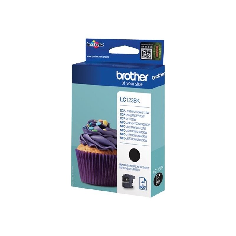 Črnilo za Brother LC123BK 600 strani, črno