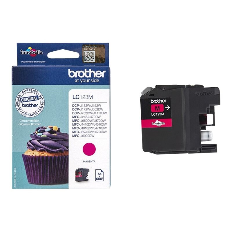 Črnilo za Brother LC123M 600 strani, magenta