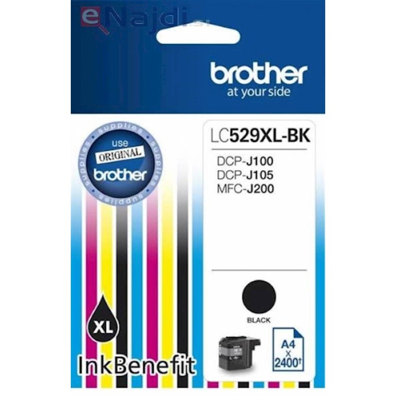 Črnilo za Brother LC529XLBK 2400 strani, črno