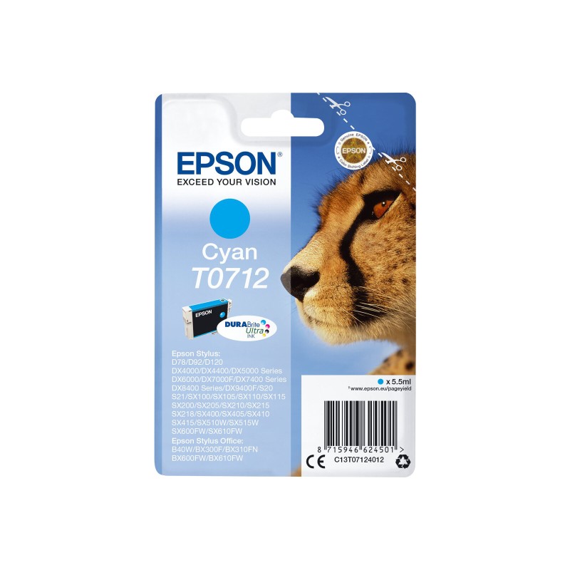 Črnilo Epson C13T07124012, cyan