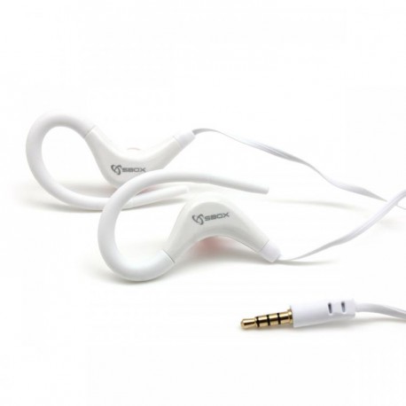 Slušalke ušesne stereo z mikrofonom EP-338W bele Sport SBOX