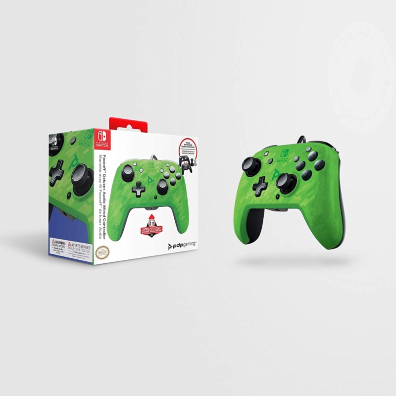 Kontroler PDP Deluxe Faceoff, Switch, kamuflažno zelen
