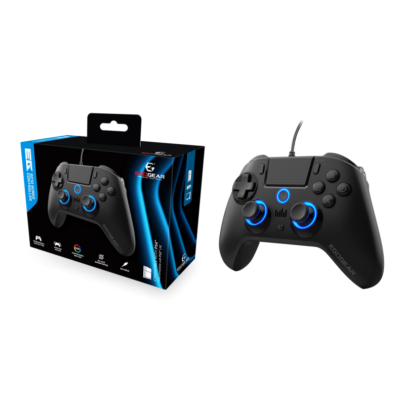 Kontroler EGOGEAR SC10 RGB, PS4/PC/PS3, črn