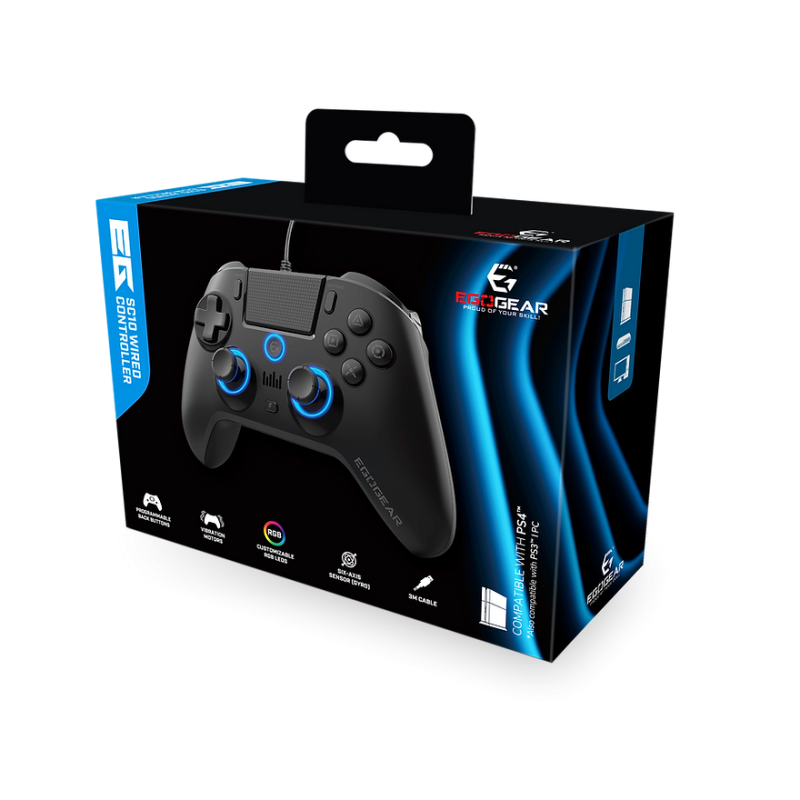 Kontroler EGOGEAR SC10 RGB, PS4/PC/PS3, črn