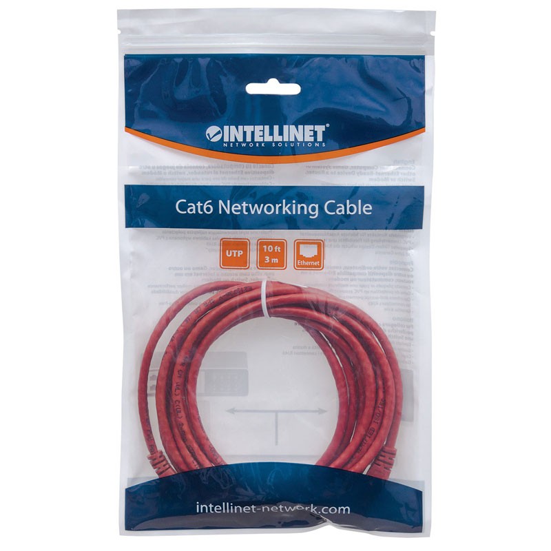 Mrežni kabel INTELLINET UTP CAT5e 3m rdeč
