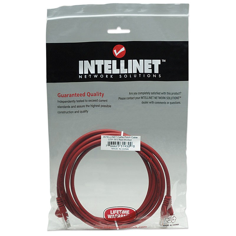 Mrežni kabel INTELLINET UTP CAT5e 2m rdeč