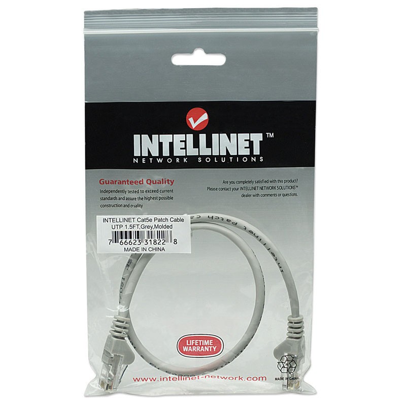 Mrežni kabel INTELLINET UTP CAT5e 0,5m siv