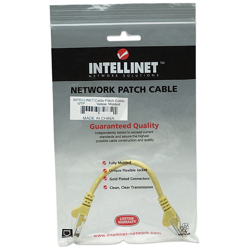 Mrežni kabel INTELLINET UTP CAT5e 0,5m rumen