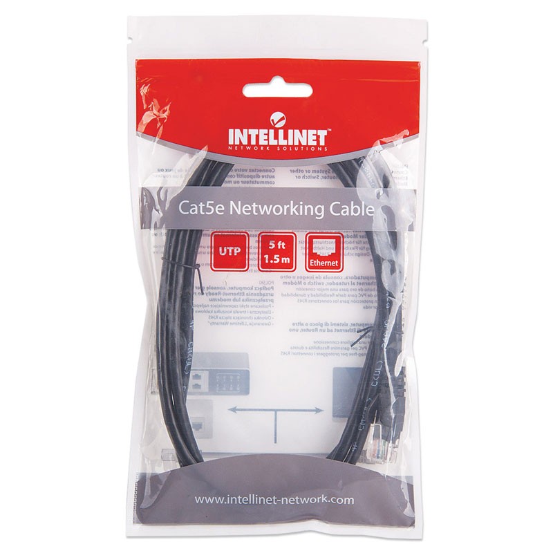 Mrežni kabel INTELLINET UTP CAT5e 1,5m črn