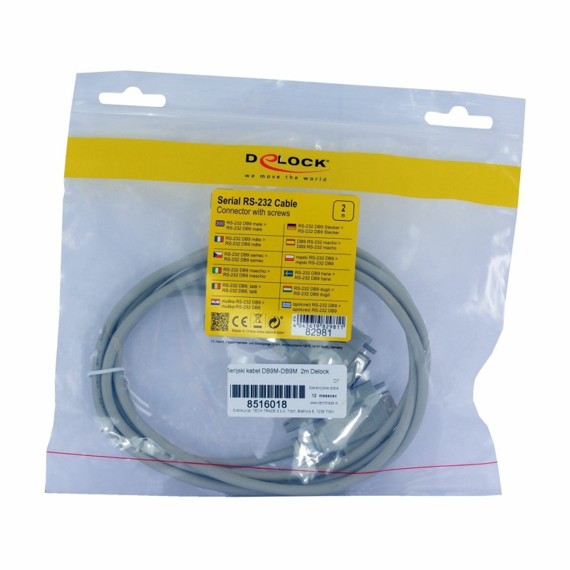 Serijski kabel DB9M-DB9M 2m Delock 82981