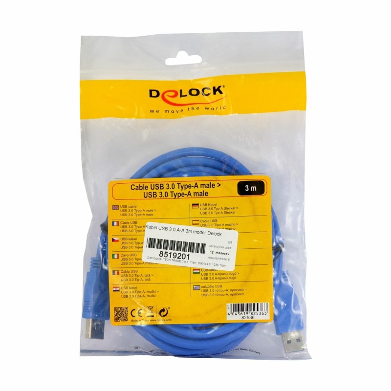 Kabel USB 3.0 A-A 3m moder Delock