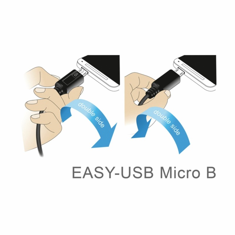 Kabel USB A-B mikro kotni EASY 3m obojestranski Delock